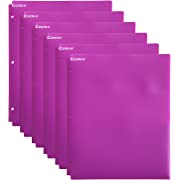 Photo 1 of Comix Plastic Folders with 2 Pocket and 3 Holes, Binder Folders with Pockets Hold Letter Size Paper for School and Office,12 Pack (A2140Pink)