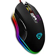 Photo 1 of Gaea Ergonomic Wired Gaming Mouse, RGB Wired Gaming Mouse with 6 Programmable Buttons , 4 Levels Adjustable DPI up to 3200, RGB Spectrum Backlit for Windows 7/8/10/XP