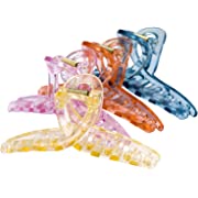 Photo 1 of Big Hair Claw Clips 4.33 Inch Non-slip Clear Large Claw Clip for Women Thin Hair, Strong Hold Hair Clips for Thick Hair, Gifts for Women 4 Colors Pack