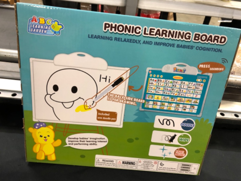 Photo 3 of ABC Learning Toys for toddlers, Interactive Educational Poster with drawing board on the Back, Electronic Alphabetic Wall Chart talking ABCs, Words for Daycare, Preschool, Kindergarten (Alphabet)+++---factory sealed