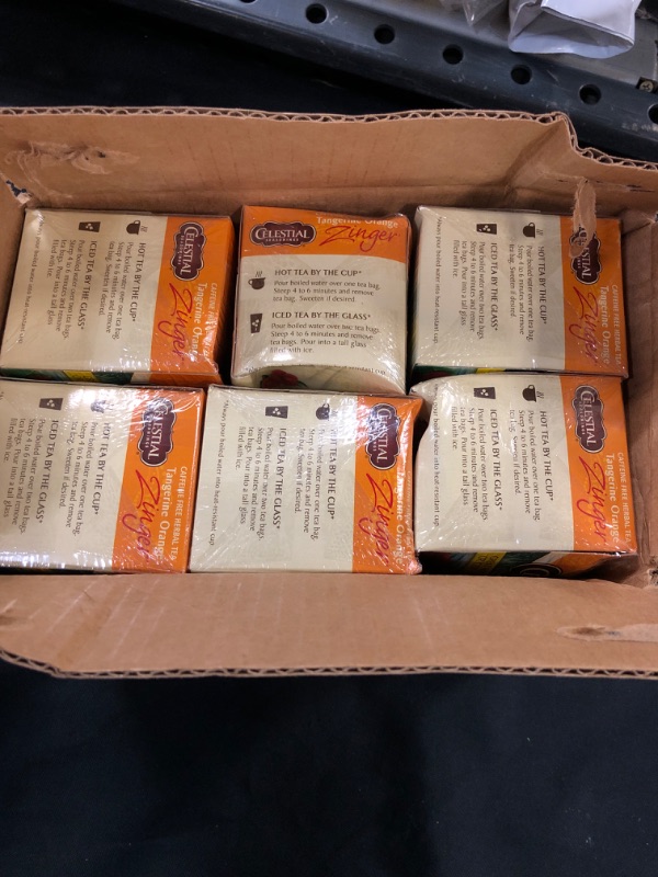 Photo 4 of 6Pack Celestial Seasonings Herbal Tea, Caffeine Free, Tangerine Orange Zinger, Tea Bags - 20 tea bags, 1.7 oz---exp date 03-2024