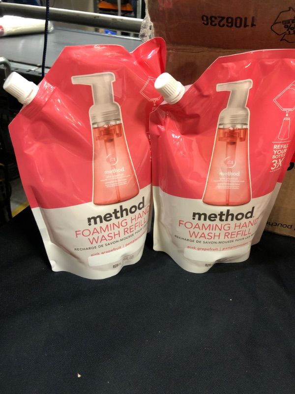 Photo 2 of 2Pack  Method Foaming Hand Soap Refill, Pink Grapefruit, 28 oz, 1 pack, Packaging May Vary Grapefruit 28 Fl Oz