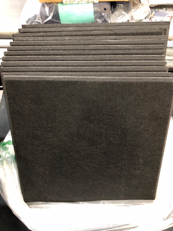 Photo 2 of 12 Pack Acoustic Panels with Self-Adhesive,High Density Soundproof Wall Panels, 0.4" X 12" X 12" Fire Resistant Sound Panels for Walls, Sound Dampening Panels for Recording Studio, Home, Office?Black?