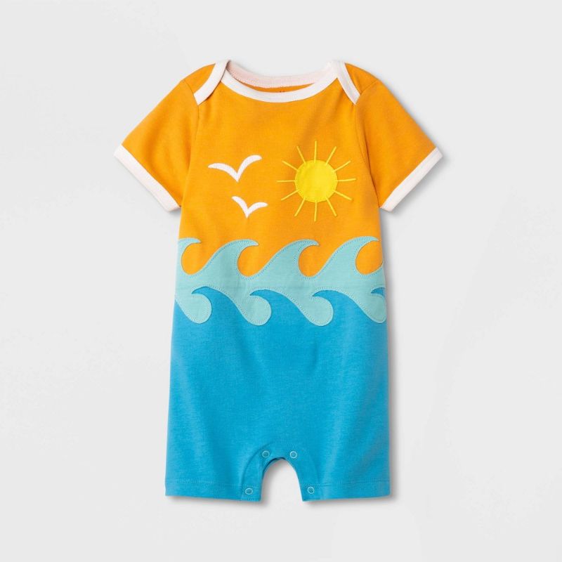 Photo 1 of Baby Seascape Applique Romper - Cat & Jack™ Light
0-3M
