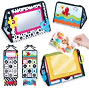 Photo 1 of High Contrast Floor Activity Mirror with Soft Baby Photo Album and Teethers | Tummy Time Play | Black and White Baby Toys for Newborn Infant Toddler