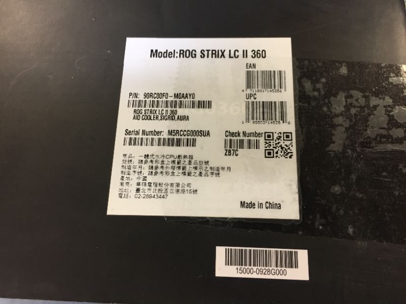 Photo 1 of ASUS ROG Strix LC II 360 All-in-one AIO Liquid CPU Cooler 360mm Radiator, Intel LGA1700, 115x/2066 and AMD AM4/TR4 Support,Triple 120mm 4-pin PWM Fans - SMALL DENTS ON RADIATOR - OPEN BOX -