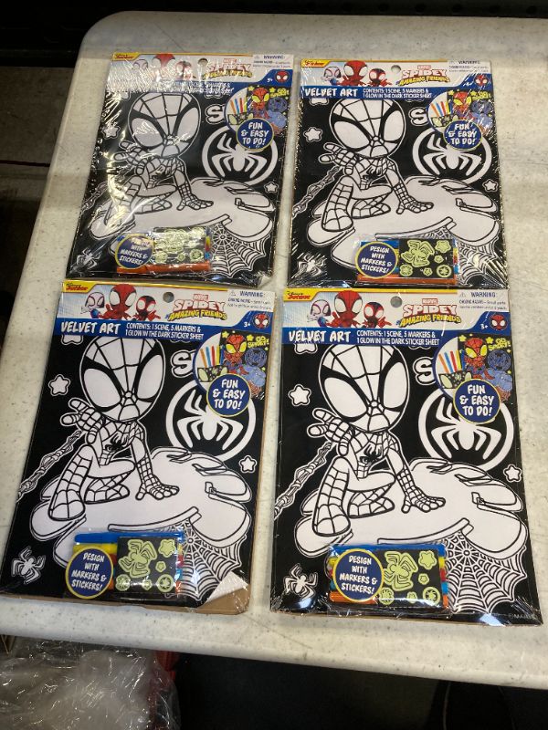 Photo 2 of Disney Junior Spidey Amazing Friends Velvet Art Poster With 5 Markers - SET OF 4 - 