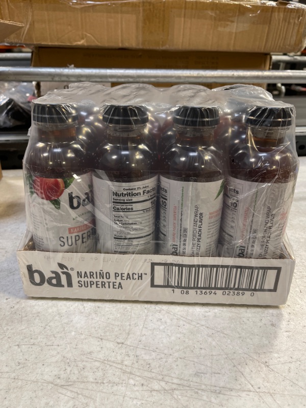 Photo 2 of Bai Iced Tea, Narino Peach, Antioxidant Infused Supertea, Crafted with Real Tea (Black Tea, White Tea), 18 Fluid Ounce Bottles, 12 count Peach 18 Fl Oz (Pack of 12)
EXP 07/2023