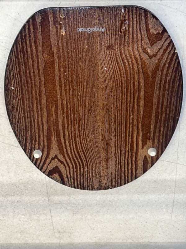 Photo 5 of Angel Shield Toilet Seat Round Wood with Slow Close,Easy Clean,Quick-Release Hinges (Round,Dark Walnut)
