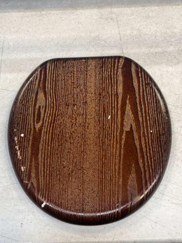 Photo 4 of Angel Shield Toilet Seat Round Wood with Slow Close,Easy Clean,Quick-Release Hinges (Round,Dark Walnut)
