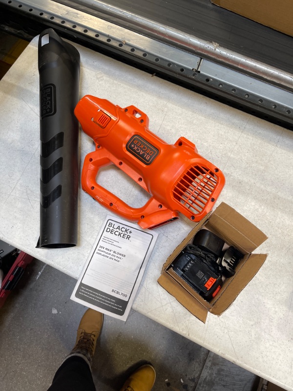 Photo 2 of BLACK+DECKER 20V MAX Leaf Blower, Axial, 2.0-Ah (BCBL700D1) 20V Leaf Blower Kit