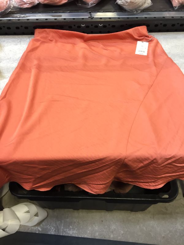 Photo 1 of A New Day orange satin effect cut midi skirt- SIZE XL