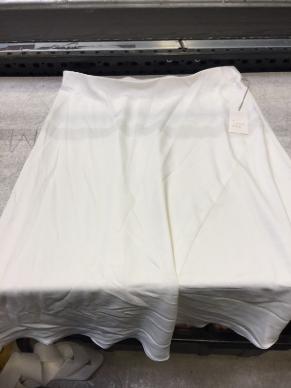 Photo 1 of A New Day cream satin effect cut midi skirt- SIZE XXL 