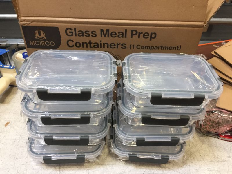 Photo 2 of [8-Pack,30 oz]Glass Meal Prep Containers,Glass Food Storage Containers,Airtight Glass lunch Containers with Lids - BPA-Free Microwave, Oven, Freezer and Dishwasher Gray