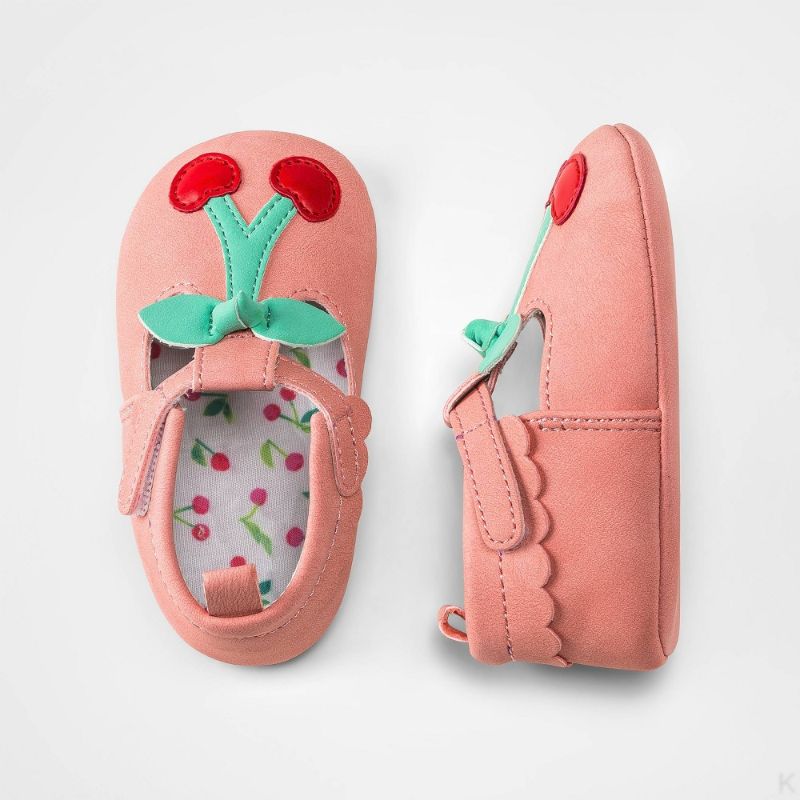 Photo 1 of Baby Girls' Cherry Print Mary Jane Flats - Cat & Jack™ Pink
Size: 6-9M
