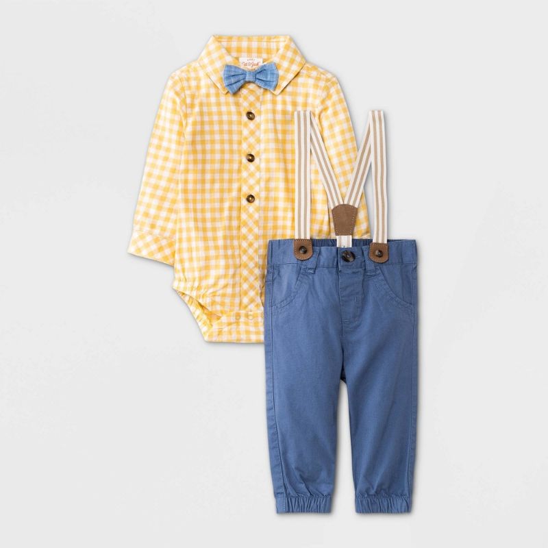 Photo 1 of Baby Boys' Gingham Woven Top & Bottom Set - Cat & Jack™
Size: 3-6M
