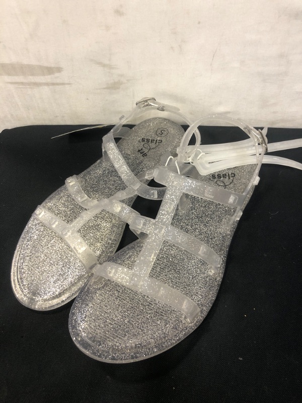 Photo 1 of Girls' Larkin Glitter Slide Sandals - Art Class™ Clear -- Size 5