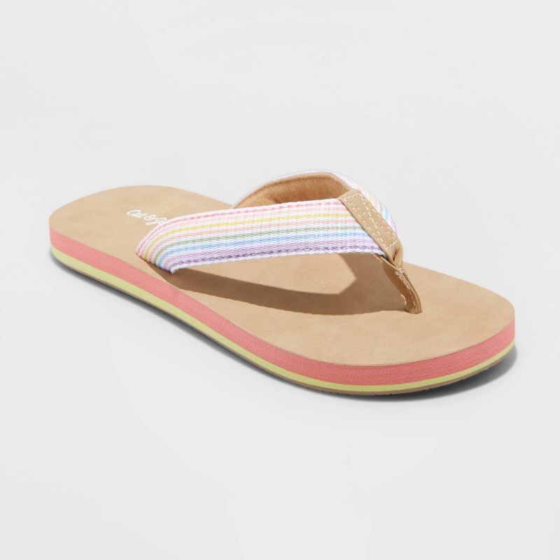 Photo 1 of Girls' Ava Slip-on Thong Sandals - Cat & Jack Tan S - 13/1