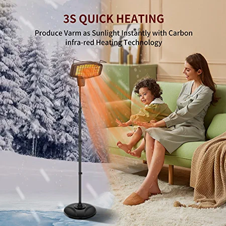 Photo 1 of Antarctic Star Patio Heater Electric Heater,Vertical indoor/outdoor garden heater, Height and Angle adjustable,Remote control IP65 rated, Quiet operation, energy saving, Quick heating for 3 seconds, Maximum power 1500W, ETL