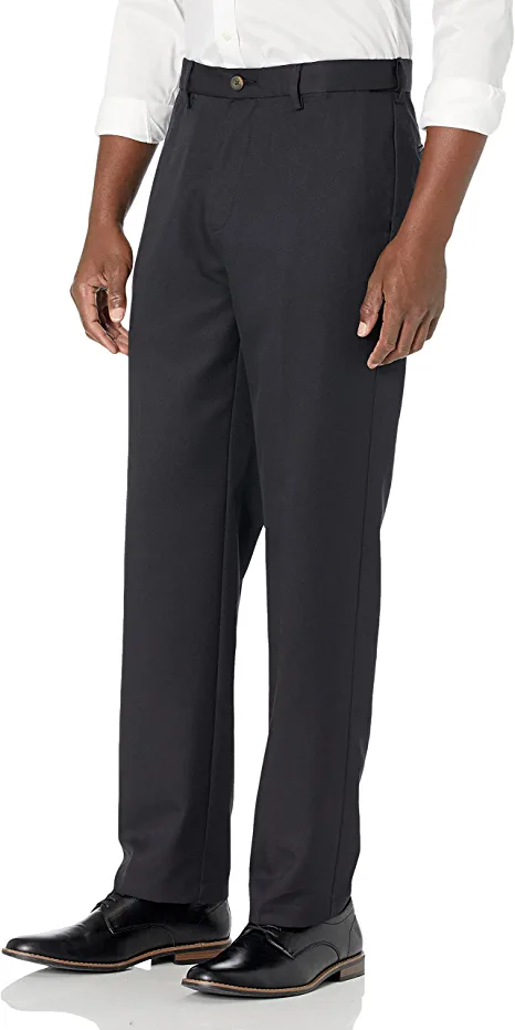 Photo 1 of Amazon Essentials Men's Classic-Fit Expandable-Waist Flat-Front Dress Pant 38W x 34L
