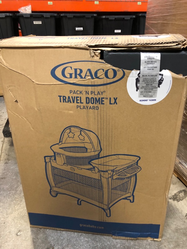 Photo 3 of Graco Pack 'n Play Travel Dome LX Playard | Includes Portable Bassinet, Full-Size Infant Bassinet, and Diaper Changer, Leyton
FACTORY PACKAGED
