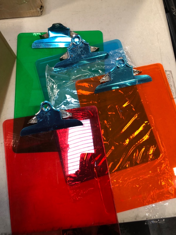 Photo 1 of 4PACK ASSORTED NEON COLORED CLIPBOARDS