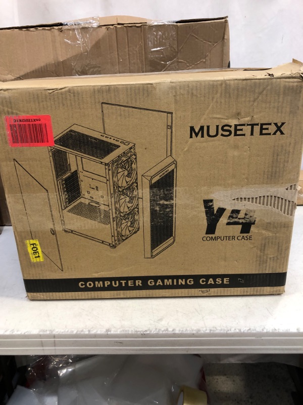 Photo 6 of MUSETEX ATX PC Case Pre-Installed 6Pcs 120mm ARGB Fans, Computer Gaming Cases with Type-C Port and USB 3.0, Mid Tower Case with Mesh Front Panel and Tempered Glass Side Door, Y4
