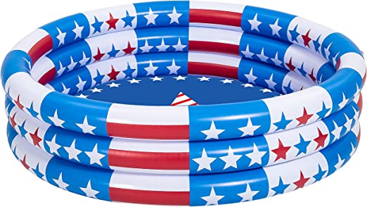 Photo 1 of 58’’ x 13’’ Garden Inflatable Kiddie Pool, Star American Flag Baby Swimming Pool, Summer Water Pool Blow up Pool Pit Ball Pool for Kids Toddler Indoor&Outdoor
