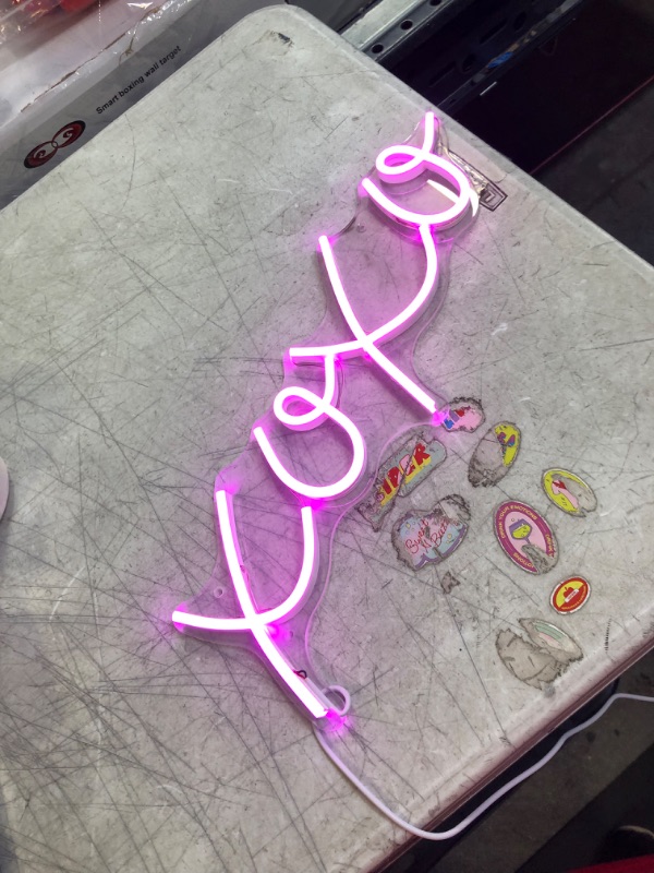 Photo 2 of  Neon Sign for Wall Decor, XOXO Led Neon Light Art Decorative Light for All Party Decoration, Hotel, Rrestaurant, Bar, Room