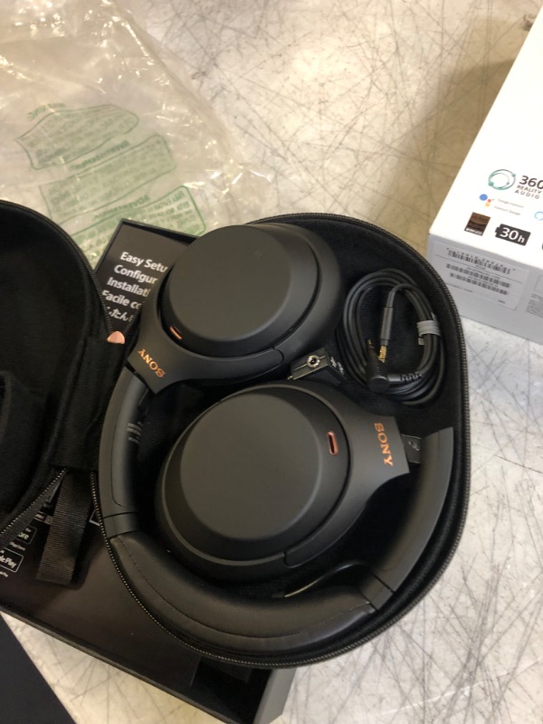 Photo 2 of Sony WH-1000XM4 Wireless Premium Noise Canceling Overhead Headphones with Mic for Phone-Call and Alexa Voice Control, Black