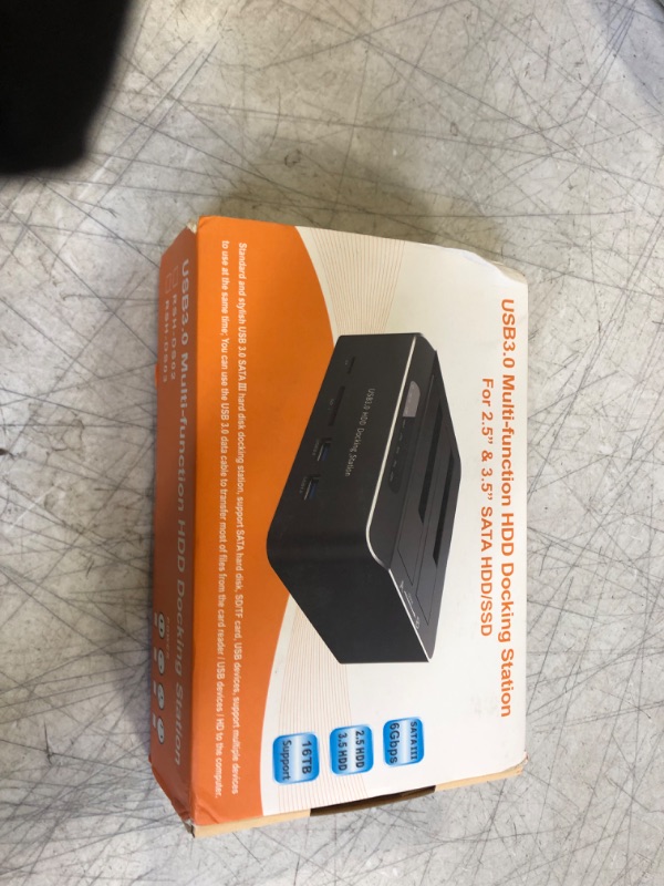 Photo 1 of Hard Drive Docking Station RSHTECH USB 3.0 Aluminum Dual Bay Hard Drive Dock for 2.5" & 3.5" SATA HDD SSD with SD/Micro SD Card Reader and Offline Clone/Duplicator Function Support 16TB Tool-Free