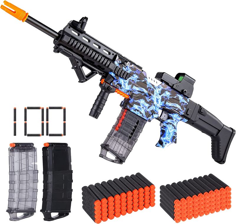 Photo 1 of COOLFOX Electric Automatic Toy Gun for Nerf Guns Sniper Soft Bullets [Shoot Faster] Burst Soft Bullets Toy Gun for Boys,Toy Foam Blasters & Guns with 100 Nerf Sniper Darts , Gifts for Kids(Blue)