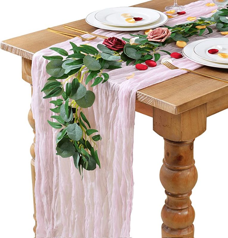 Photo 1 of ALIN Cheesecloth Table Runner, 10FT (10FT) - COLOR: UNKNOWN -  PICTURE ISN'T EXACT ITEM JUST AN EXAMPLE