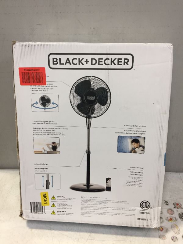 Photo 3 of BLACK+DECKER 16 Inches Stand Fan with Remote Black 16"