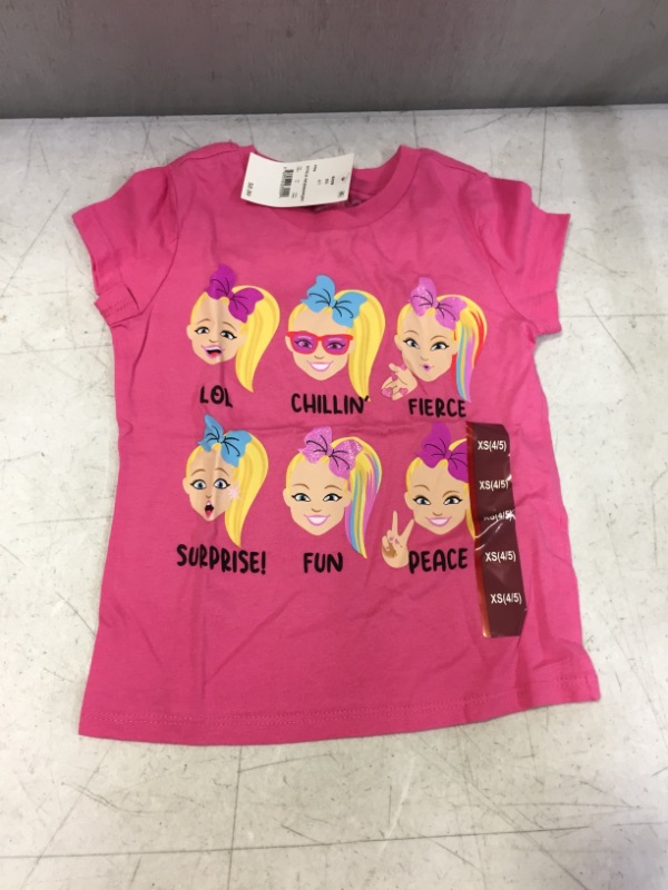 Photo 2 of Girls' JoJo Siwa Short Sleeve Graphic T-Shirt - Pink M 2PCS
