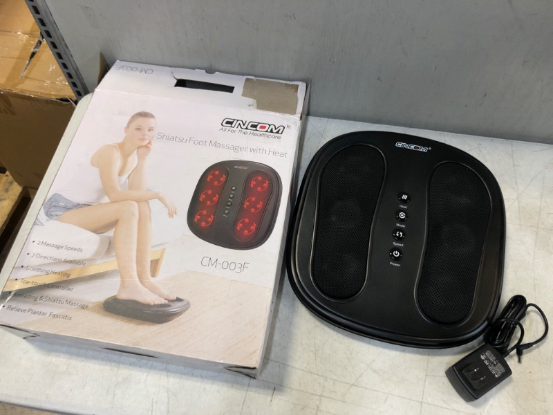 Photo 2 of CINCOM Shiatsu Foot Massager with Heat, Heated Electric Kneading Foot Massager Machine, Foot Warmer for Plantar Fasciitis Relief and Back Pain Relief 2 Modes & 2 Speeds