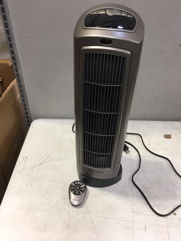 Photo 2 of Lasko 1500W Digital Ceramic Space Heater with Remote, 755320, Silver