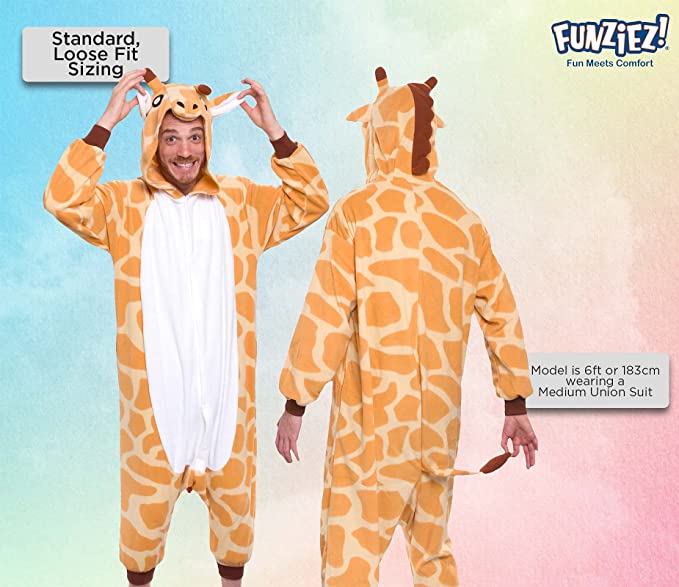 Photo 1 of Animal Halloween Costume Giraffe - Plush Fruit One Piece Cosplay Suit for Women and Men by FUNZIEZ!