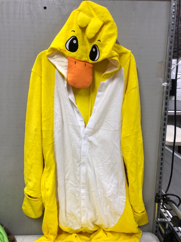Photo 2 of  Unisex Onesie for Adult and Teenagers Animal Yellow Duck Cosplay Costumes One Piece Pajama