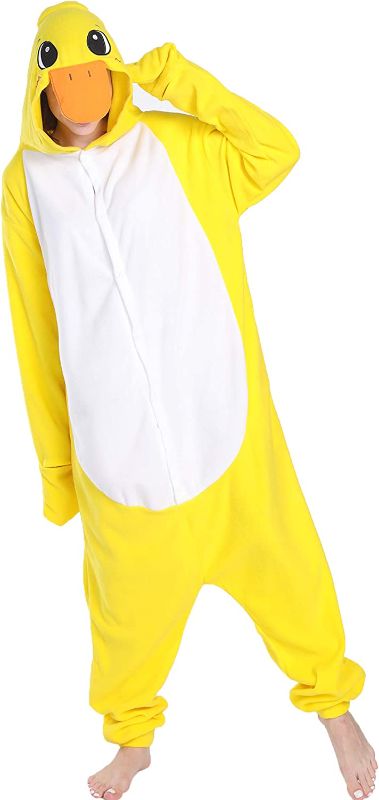 Photo 1 of  Unisex Onesie for Adult and Teenagers Animal Yellow Duck Cosplay Costumes One Piece Pajama