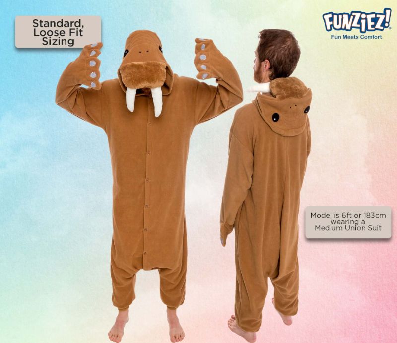 Photo 1 of Adult Onesie Halloween Costume - Animal and Sea Creature - Plush One Piece Cosplay Suit for Adults, Women and Men FUNZIEZ!