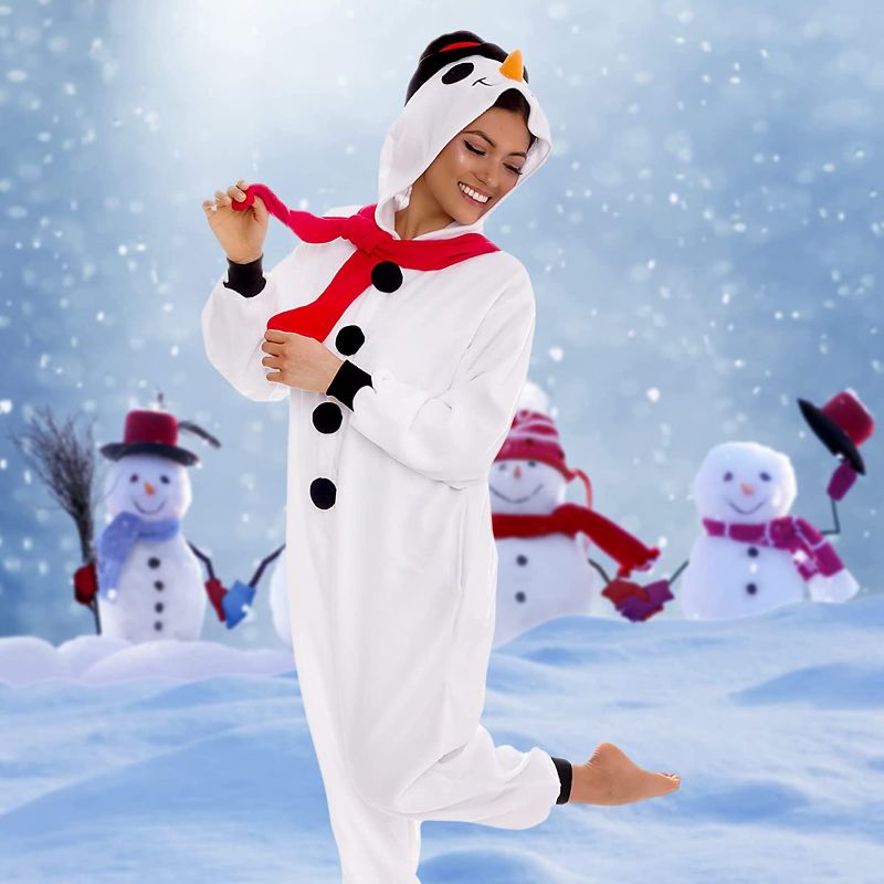 Photo 1 of Christmas Adult Onesie - Santa, Snowman, Elf Costume - Holiday One Piece Cosplay Suit for Adults, Women and Men Stocking Gift