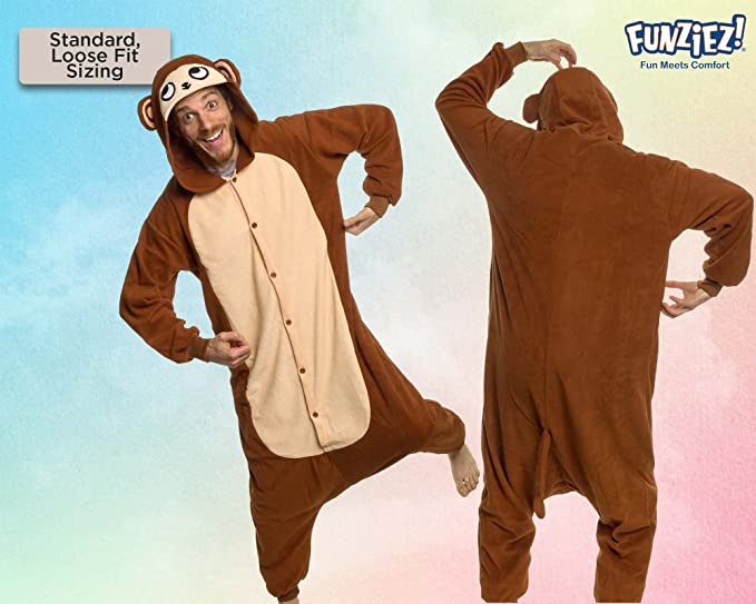 Photo 1 of  FUNZIEZ! - Monkey Slim Fit Adult Unisex Novelty Union Suit 