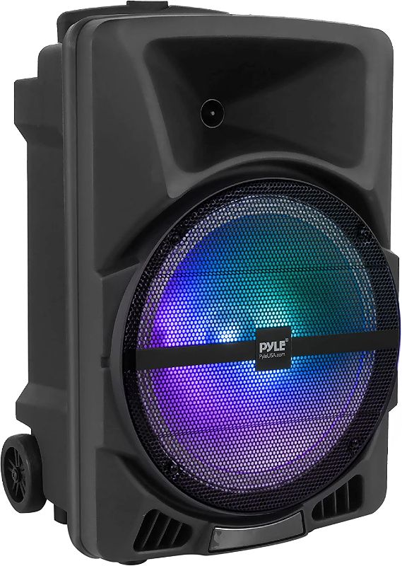 Photo 1 of Pyle Wireless Portable PA Speaker System - 800W Powered Bluetooth Indoor & Outdoor DJ Stereo Loudspeaker with MP3 AUX 3.5mm Input, Flashing Party Light & FM Radio-PPHP1244B
