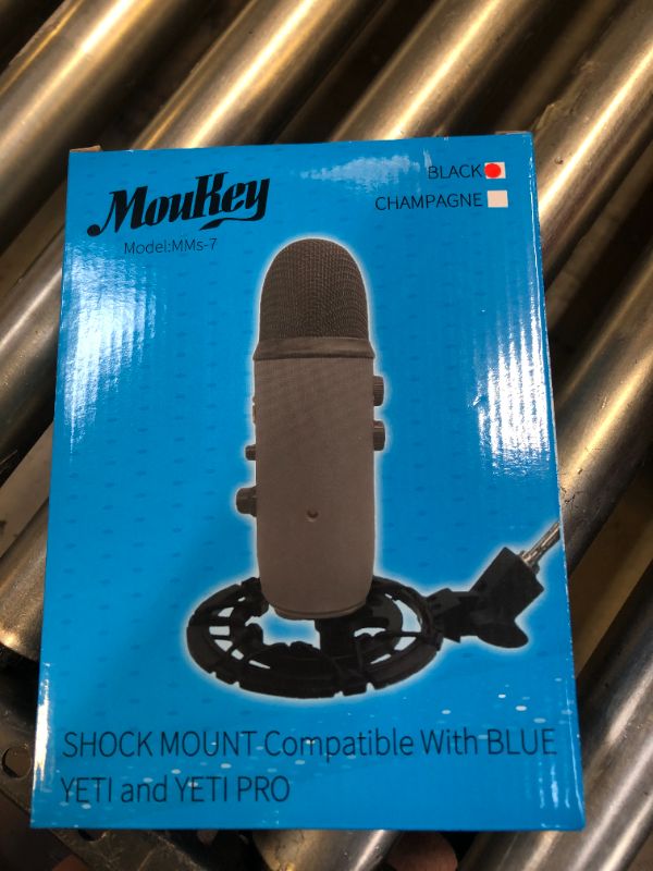 Photo 3 of Moukey Microphone Shock Mount Compatible with Blue Yeti/Yeti Pro/Snowball/Yeticaster Mic and other Large Microphones Except for Yeti Pro X, MMs-7