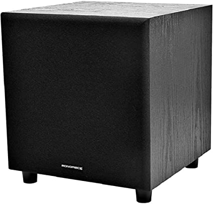 Photo 1 of Monoprice 60-Watt Powered Subwoofer - 8 Inch With Auto-On Function, For Studio And Home Theater Black
