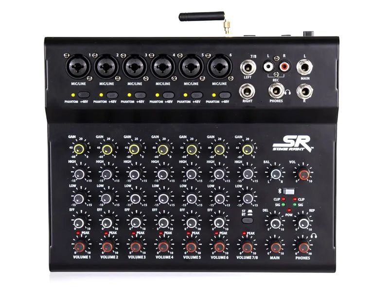 Photo 1 of Stage Right by Monoprice ix8B 8-Channel Live Sound and Recording Mixer with Bluetooth, USB, and Effects
