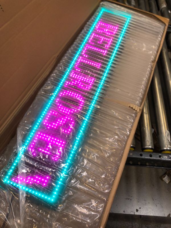 Photo 3 of CX P10 LED Sign with WiFi - Outdoor Full Color Programmable LED Signs 39"x 14" with High Resolution Programmable Scrolling LED Display and High Brightness LED Advertising Sign Board