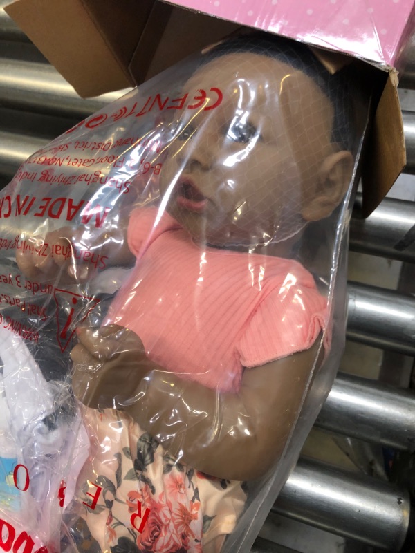 Photo 3 of HOOMAI Lifelike Reborn Baby Dolls with Soft Body African American Realistic Girl Doll 22.8 Inch Best Birthday Gift Set Sophia
