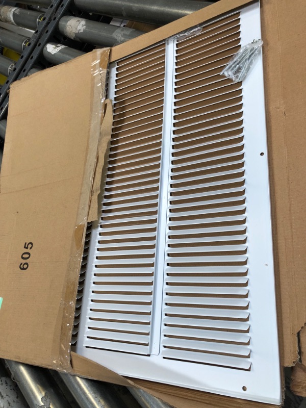 Photo 2 of 20"w X 20"h Steel Return Air Grilles - Sidewall and Ceiling - HVAC Duct Cover - White [Outer Dimensions: 21.75"w X 21.75"h] 20 X 20 White